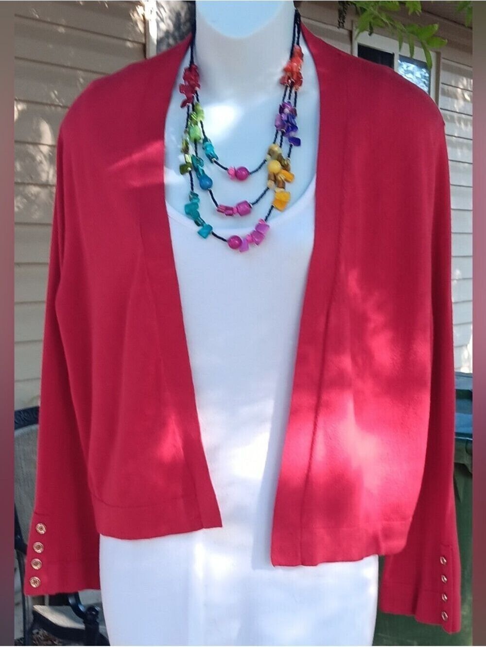 Tommy Hilfiger Red Cardigan Sweater Large